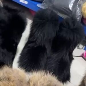 Black Genuine fur boots size 9.5, 10